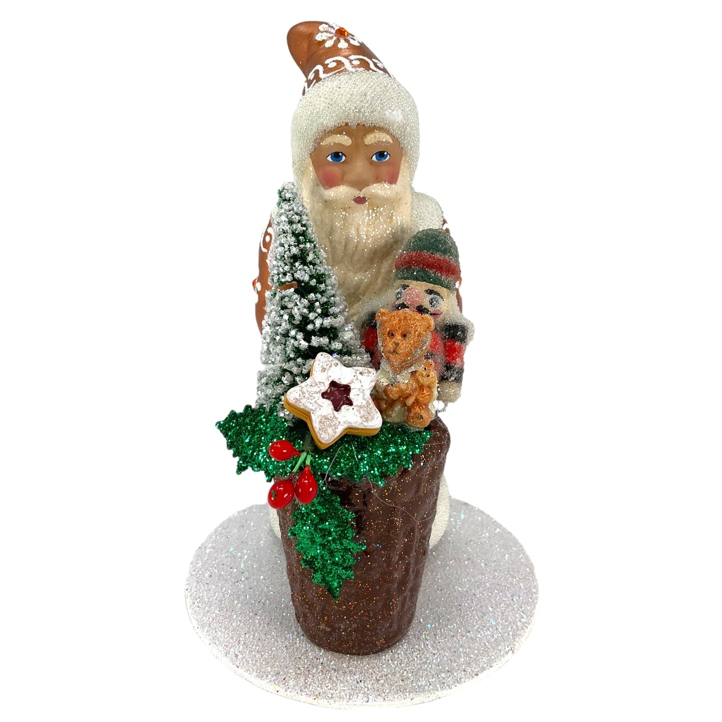 Pinnacle Peak Trading Ino Schaller Copper Santa with Basket of Toys German Paper Mache