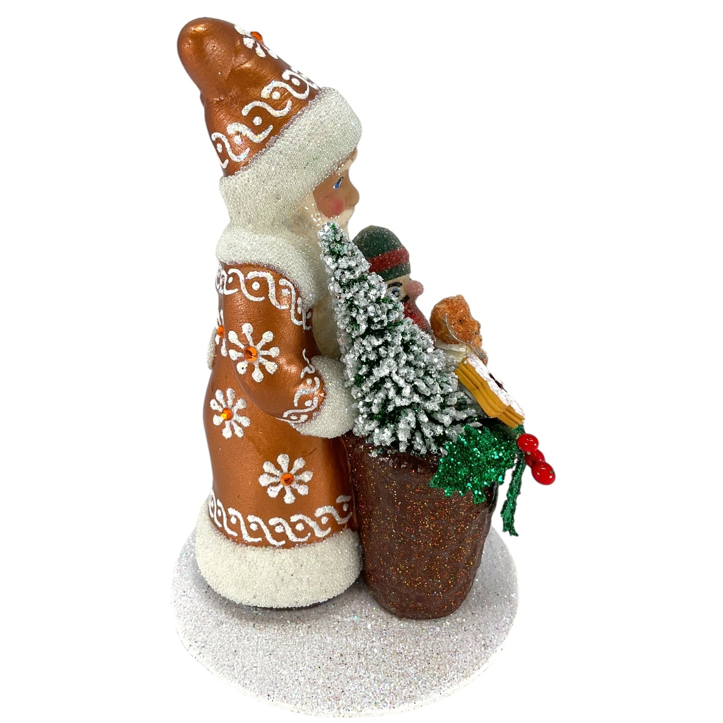 Pinnacle Peak Trading Ino Schaller Copper Santa with Basket of Toys German Paper Mache