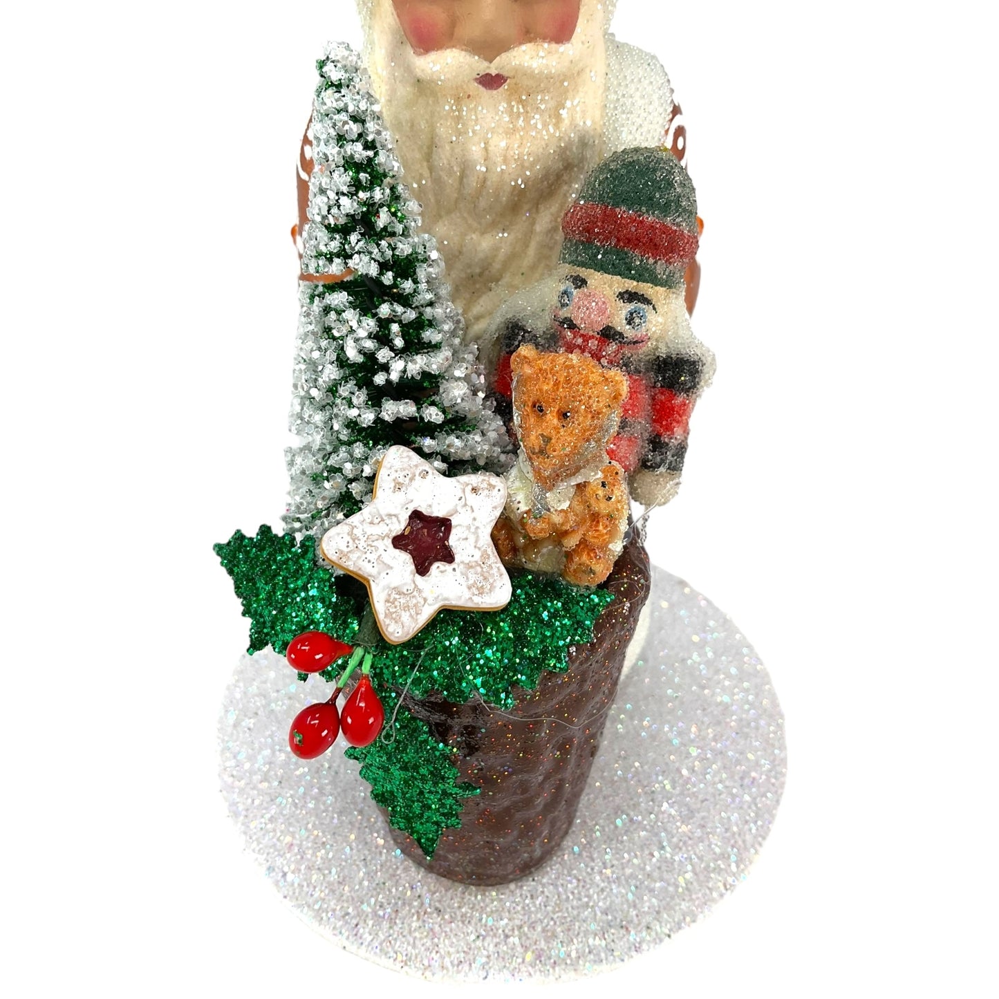 Pinnacle Peak Trading Ino Schaller Copper Santa with Basket of Toys German Paper Mache