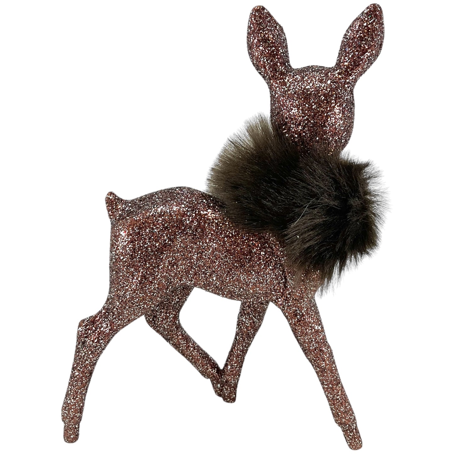 Pinnacle Peak Trading Ino Schaller Cinnamon Glitter Female Doe Deer with Snowflake Figurine 8.75 in