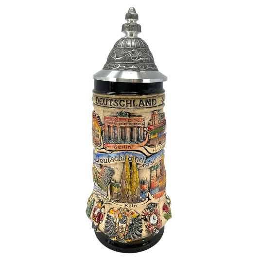 Germany is Beautiful City Panorama Rustic LE Stoneware Beer Stein .5 L German