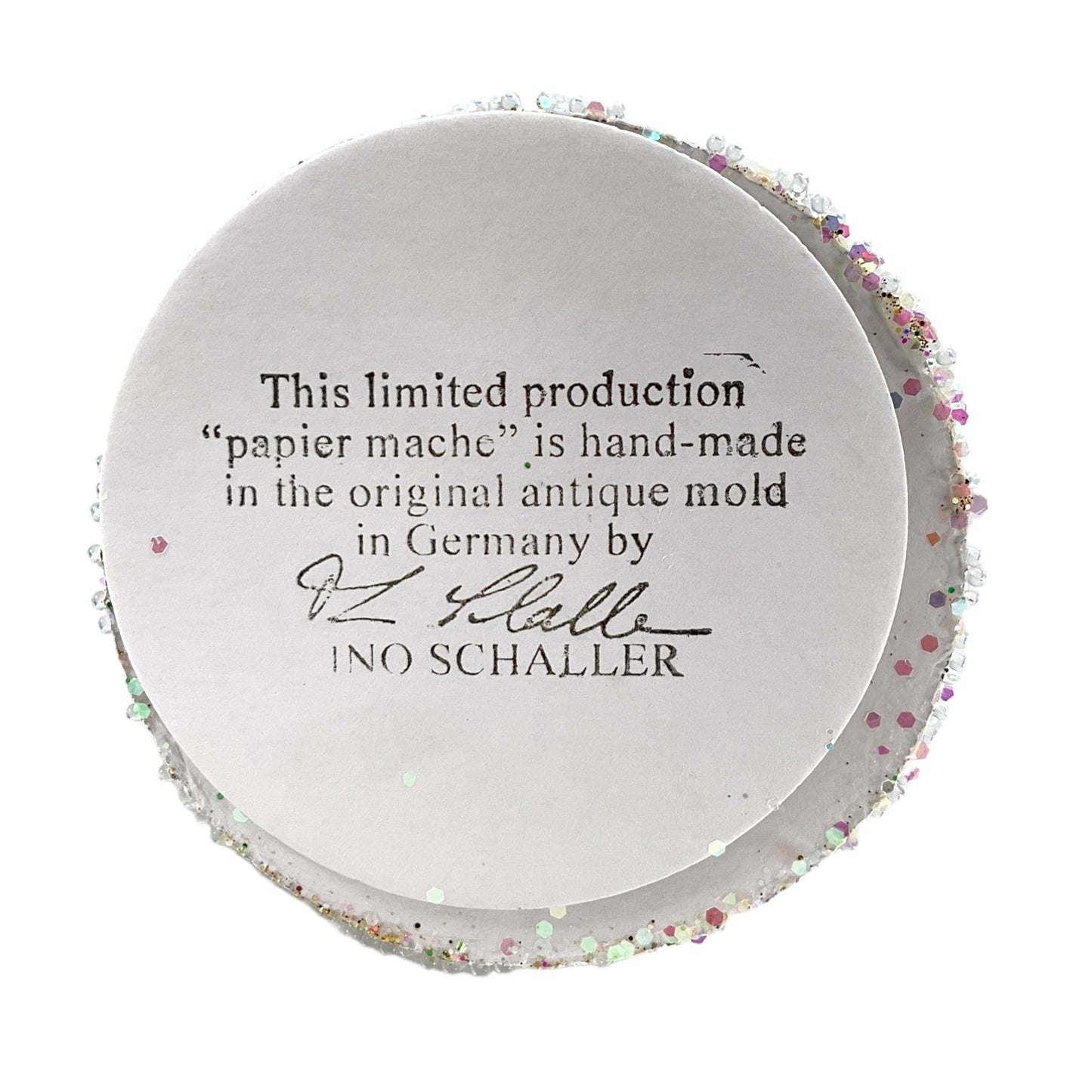 Pinnacle Peak Trading Ino Schaller Baby Blue Snowflake Santa German Paper Mache Candy Container
