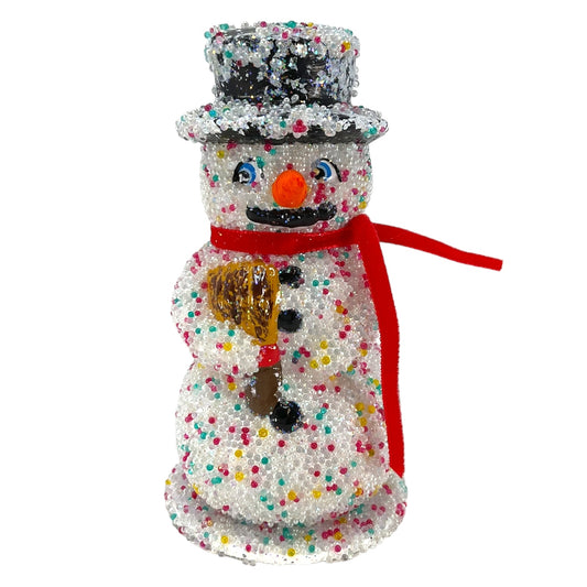 Pinnacle Peak Trading Ino Schaller Sugarbeads Confetti Snowman German Paper Mache