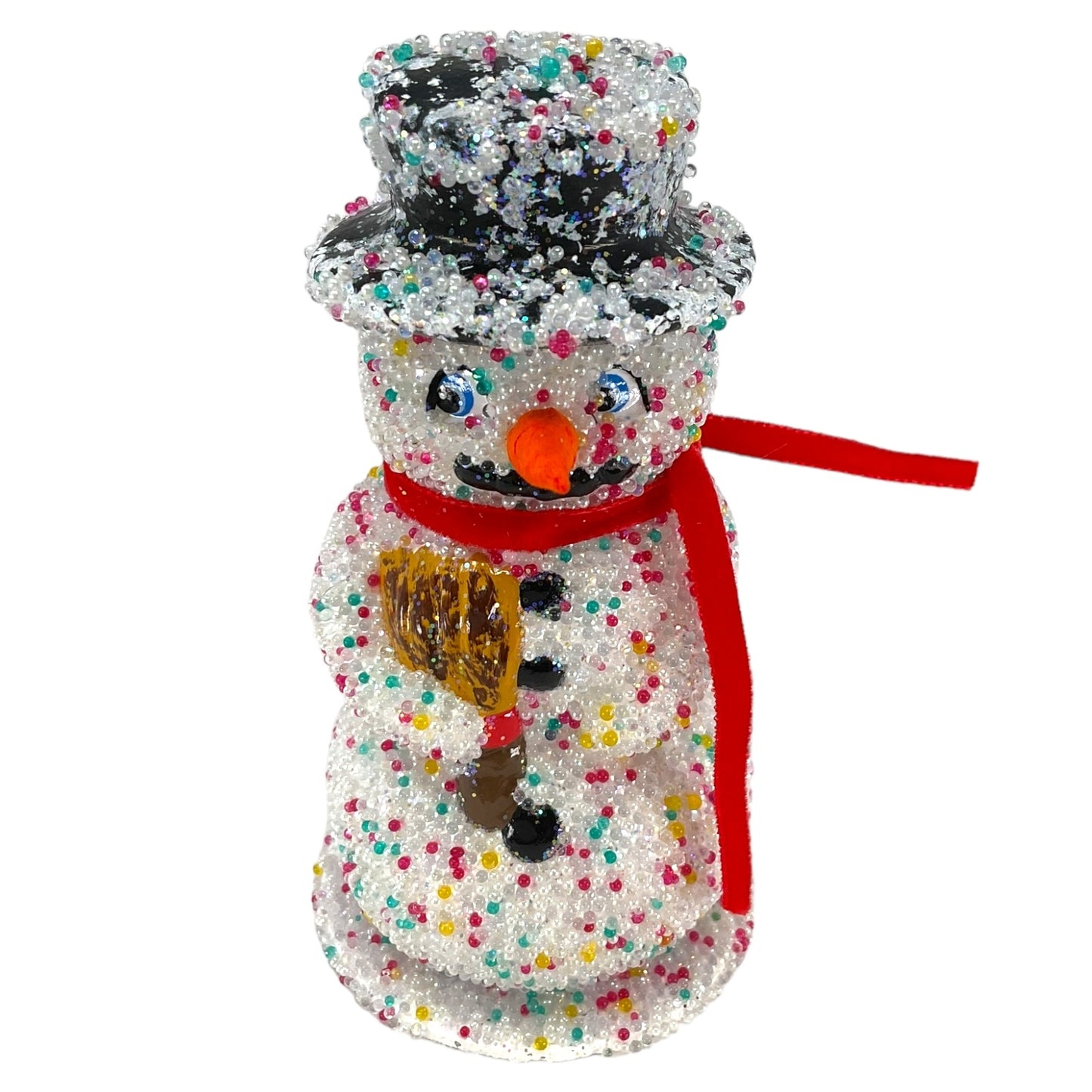 Pinnacle Peak Trading Ino Schaller Sugarbeads Confetti Snowman German Paper Mache