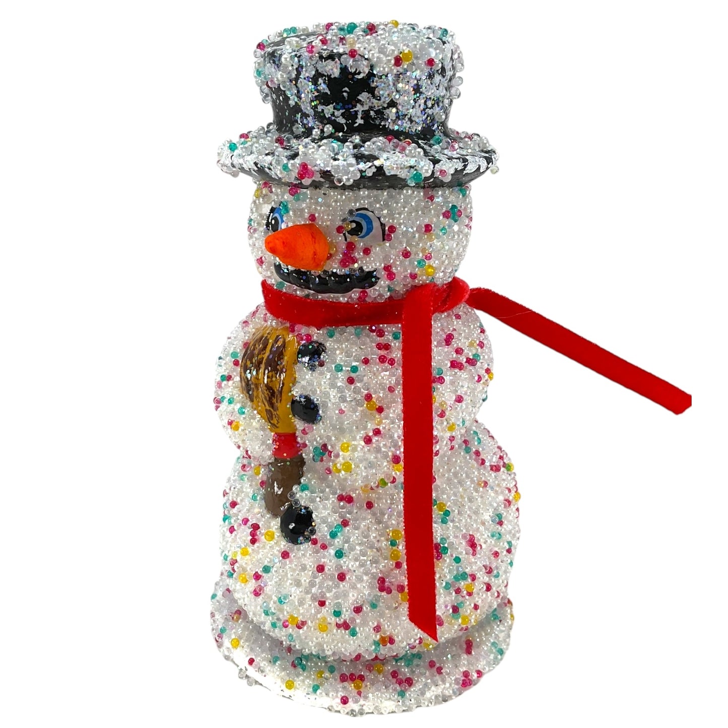 Pinnacle Peak Trading Ino Schaller Sugarbeads Confetti Snowman German Paper Mache