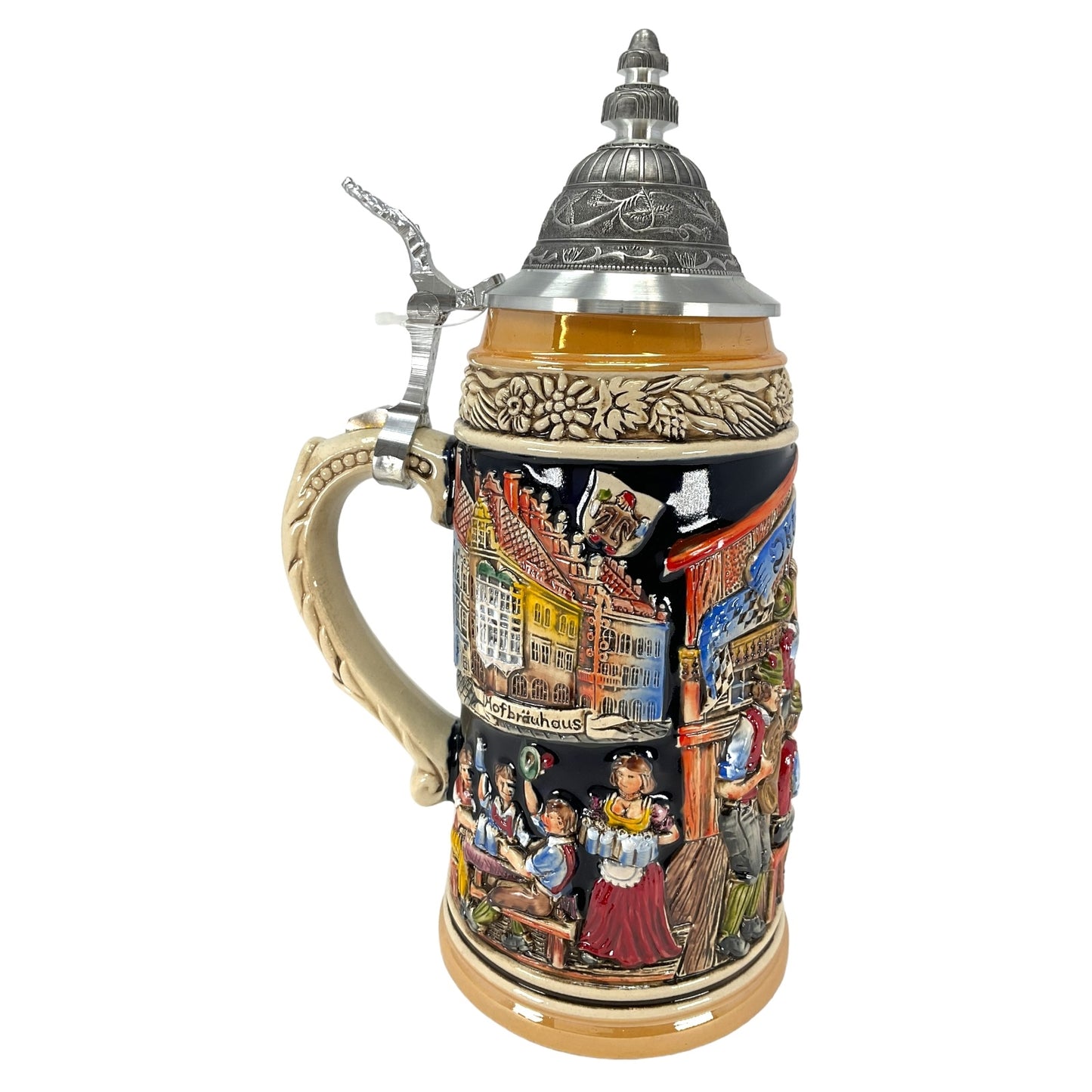 Oktoberfest Musicians with People Drinking Beer LE German Beer Stein 1 L