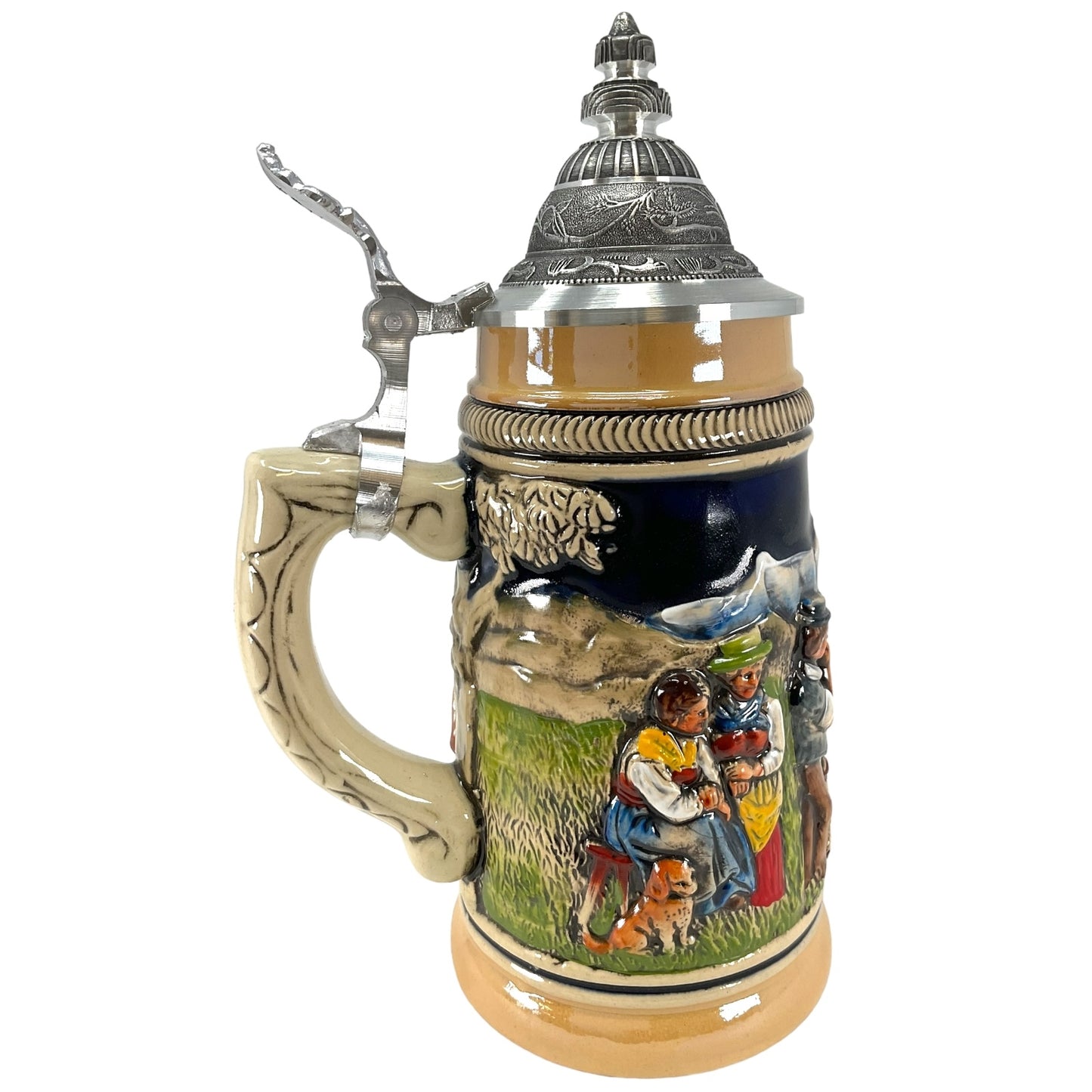 Swiss Alpine Horn Blower German Beer Stein 1/4L Switzerland Mug Made in Germany