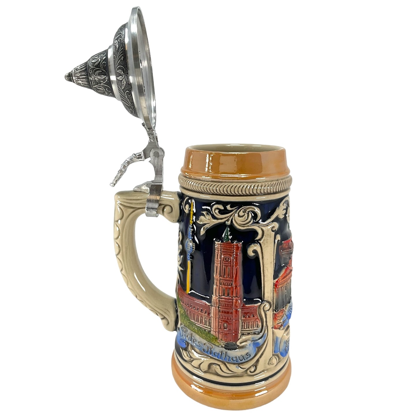 German Beer Stein with Berlin Germany Relief 1/2L One New Mug Made in Germany