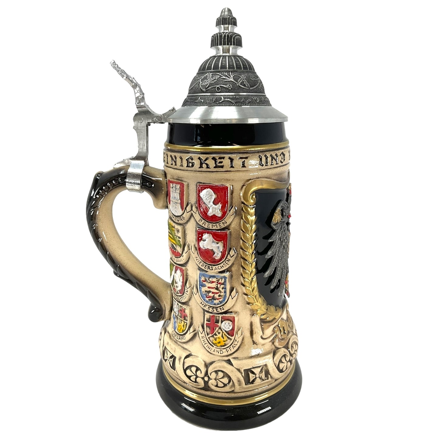 Deutschland Germany Pewter Eagle State Crests LE German Beer Stein .5L One Mug