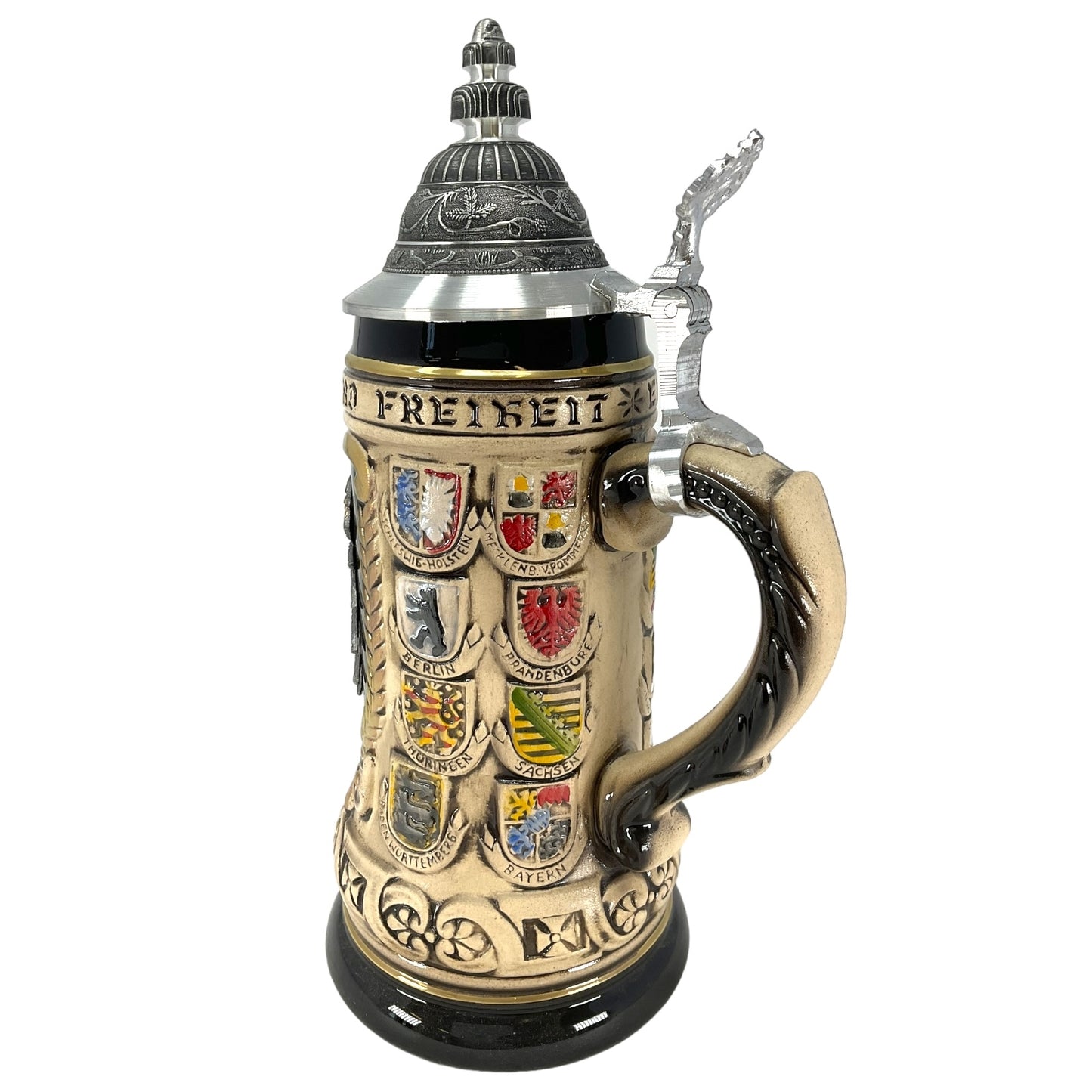 Deutschland Germany Pewter Eagle State Crests LE German Beer Stein .5L One Mug