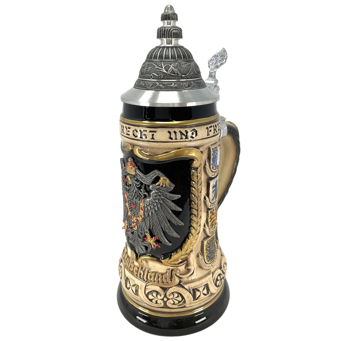 Deutschland Germany Pewter Eagle State Crests LE German Beer Stein .5L One Mug