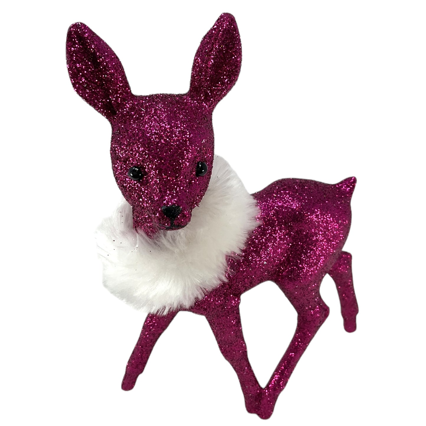 Pinnacle Peak Trading Ino Schaller Fuschia Female Doe Deer with White Boa Figurine 8.75 in