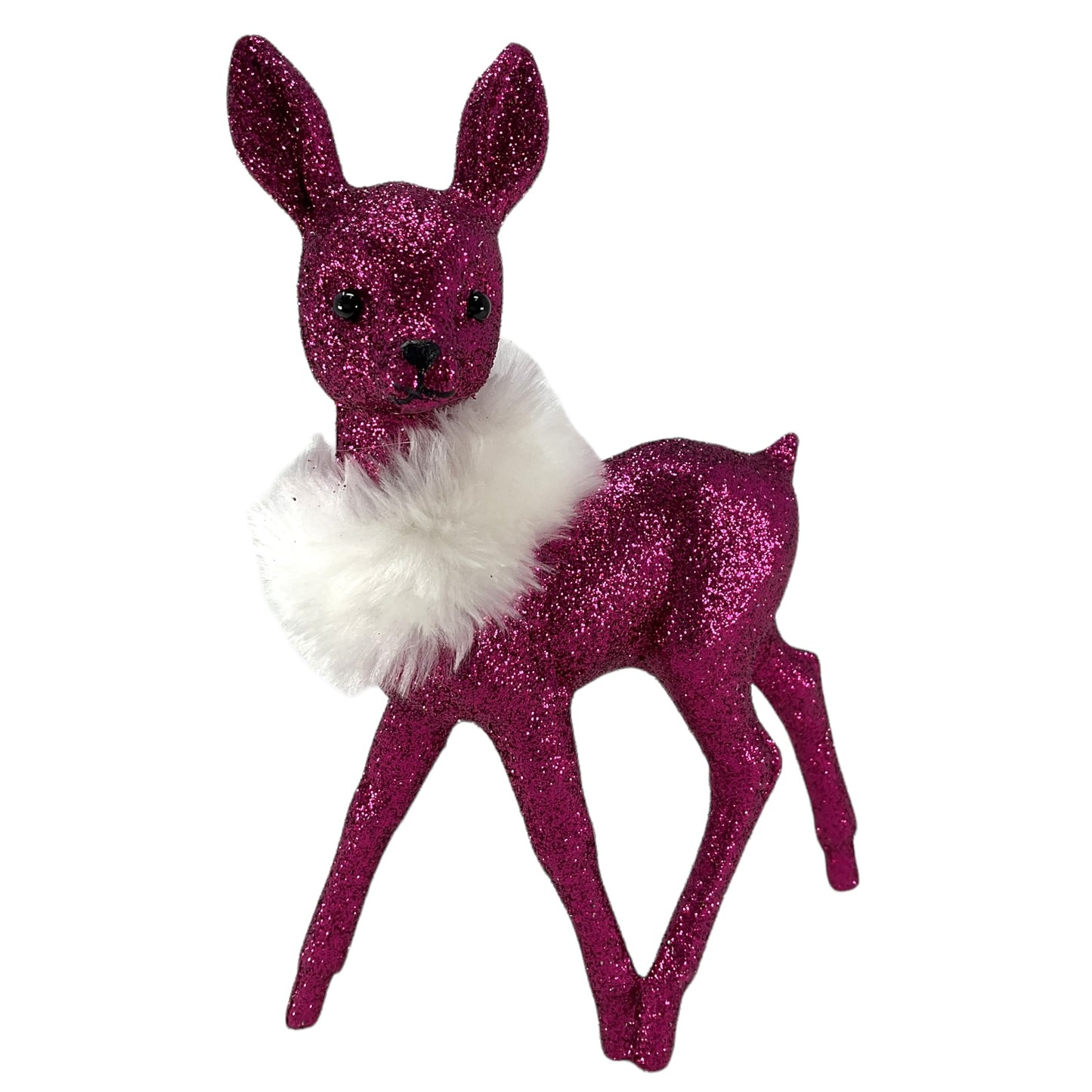 Pinnacle Peak Trading Ino Schaller Fuschia Female Doe Deer with White Boa Figurine 8.75 in