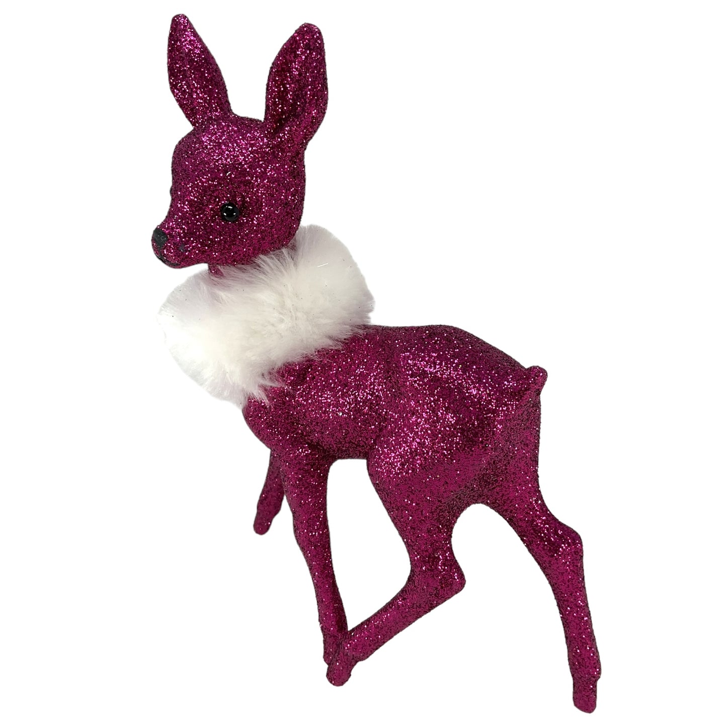 Pinnacle Peak Trading Ino Schaller Fuschia Female Doe Deer with White Boa Figurine 8.75 in