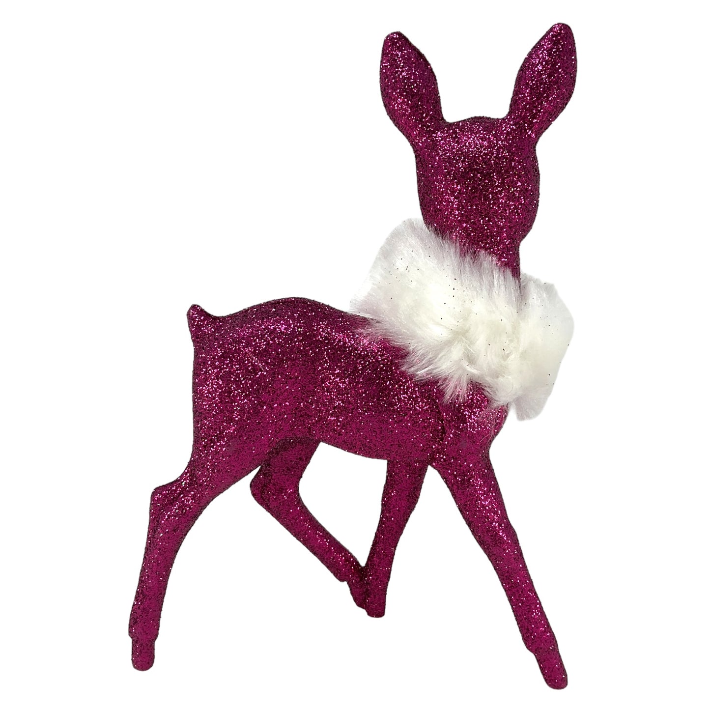 Pinnacle Peak Trading Ino Schaller Fuschia Female Doe Deer with White Boa Figurine 8.75 in