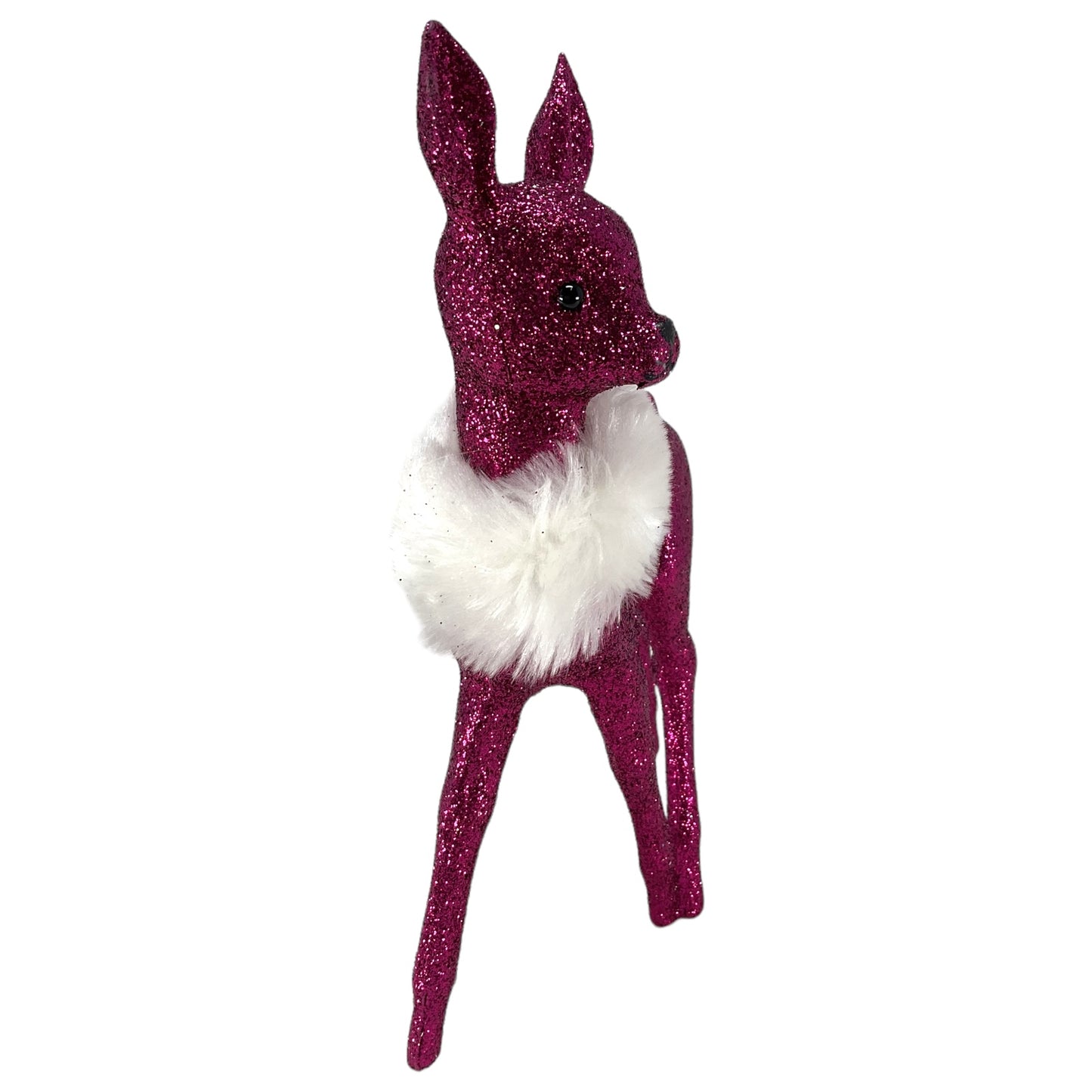 Pinnacle Peak Trading Ino Schaller Fuschia Female Doe Deer with White Boa Figurine 8.75 in