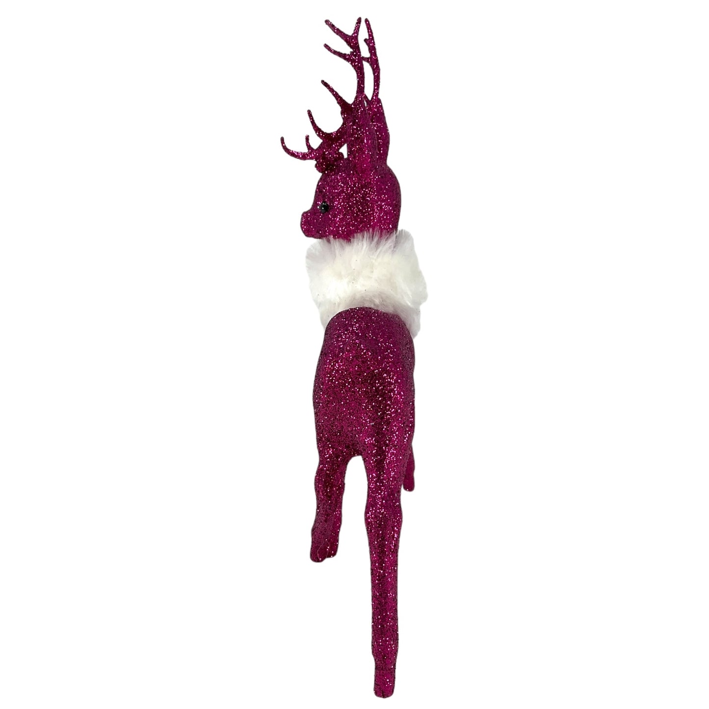 Pinnacle Peak Trading Ino Schaller Fuschia Glitter Male Buck Deer with Red Scarf Figurine 10 inch