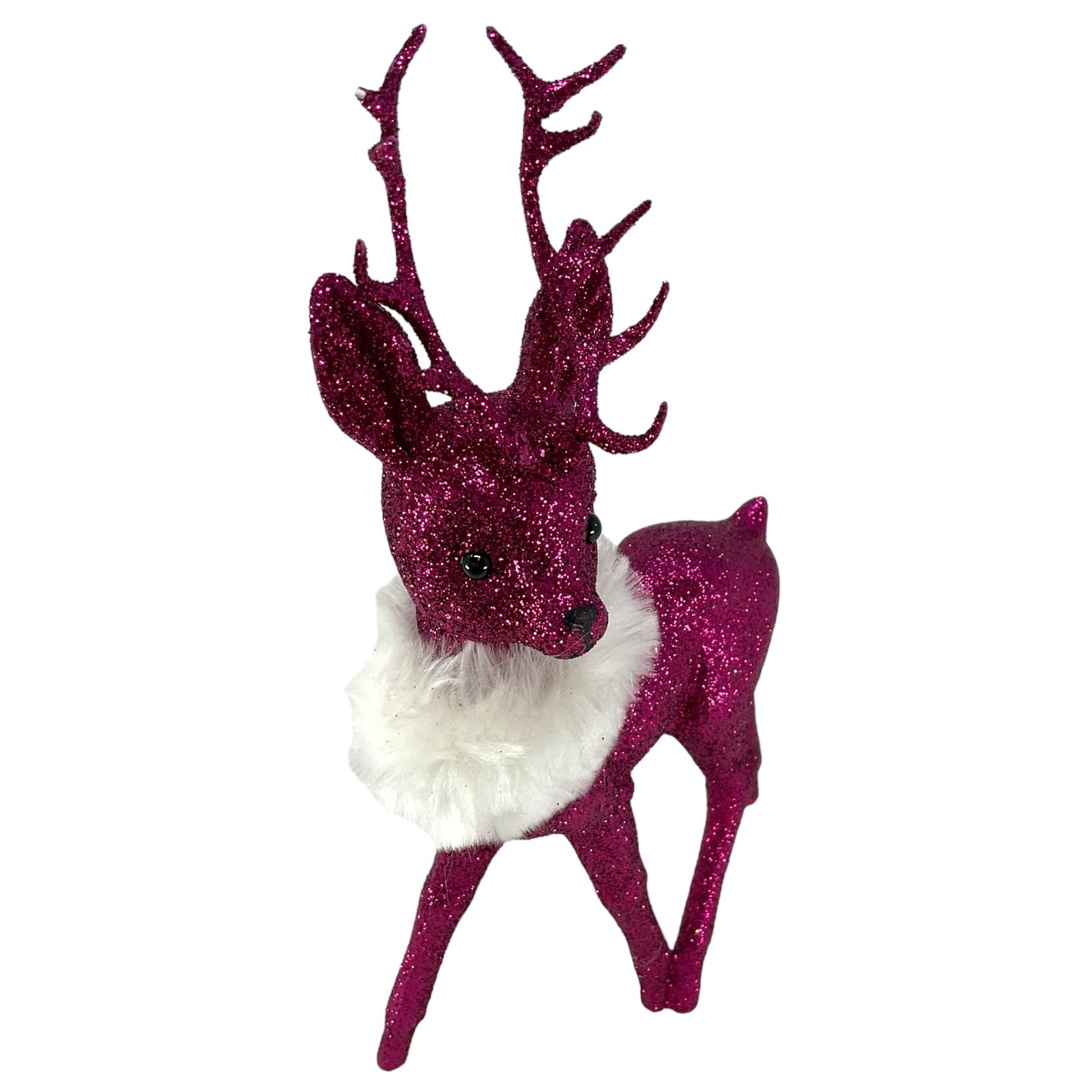 Pinnacle Peak Trading Ino Schaller Fuschia Glitter Male Buck Deer with Red Scarf Figurine 10 inch