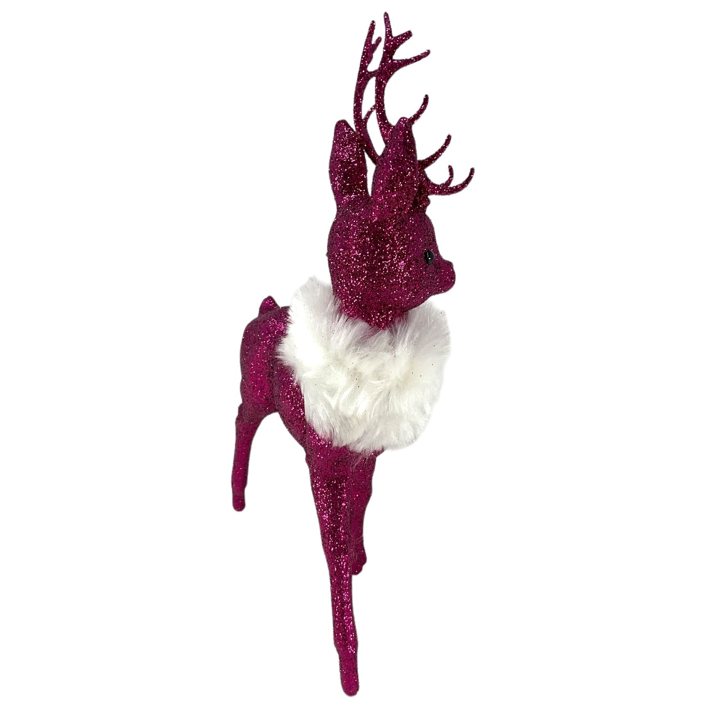 Pinnacle Peak Trading Ino Schaller Fuschia Glitter Male Buck Deer with Red Scarf Figurine 10 inch