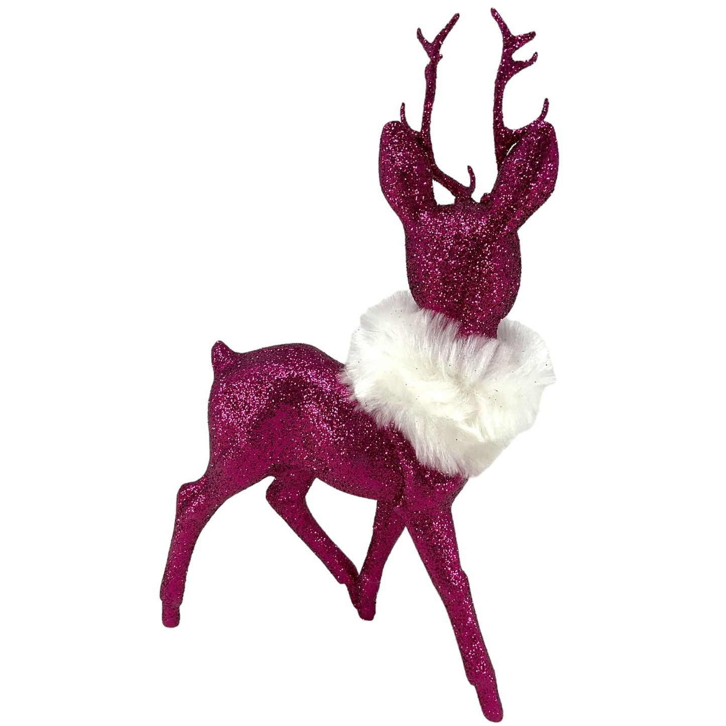 Pinnacle Peak Trading Ino Schaller Fuschia Glitter Male Buck Deer with Red Scarf Figurine 10 inch