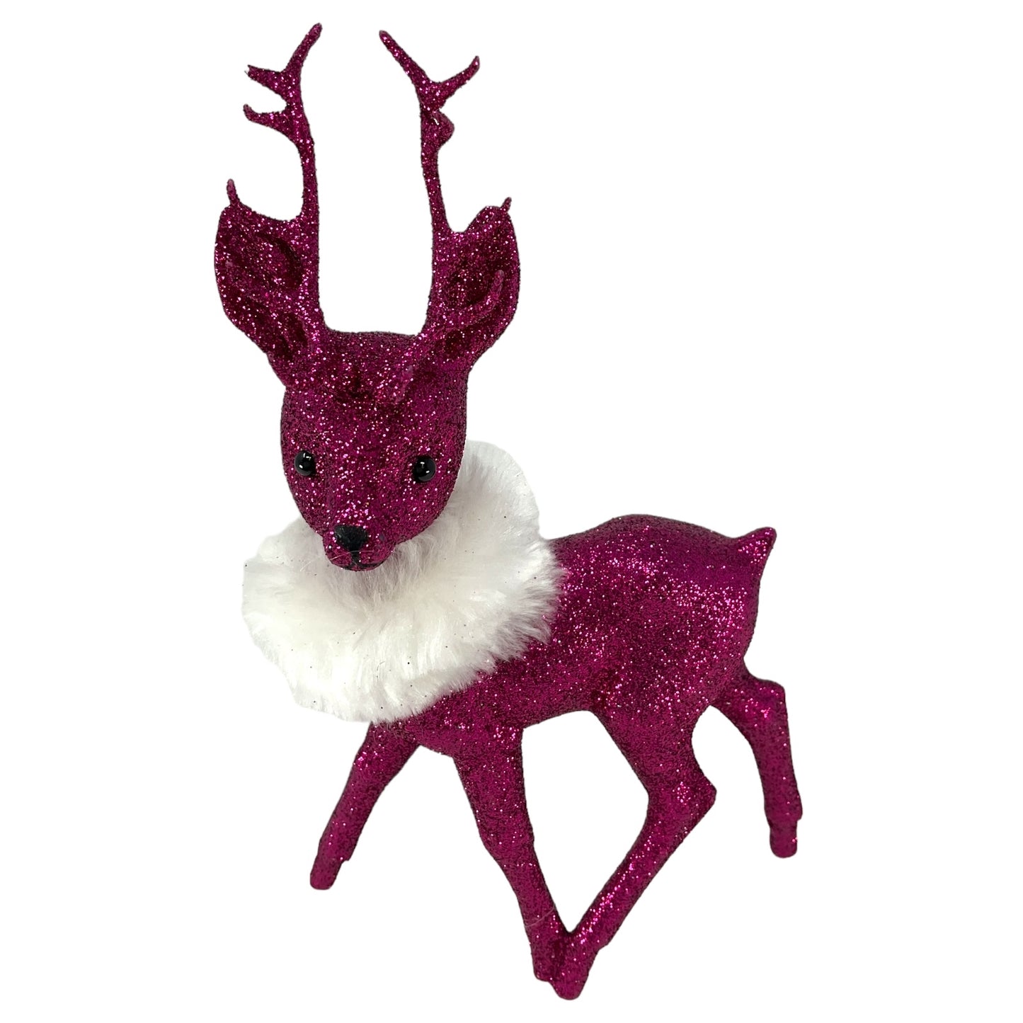 Pinnacle Peak Trading Ino Schaller Fuschia Glitter Male Buck Deer with Red Scarf Figurine 10 inch