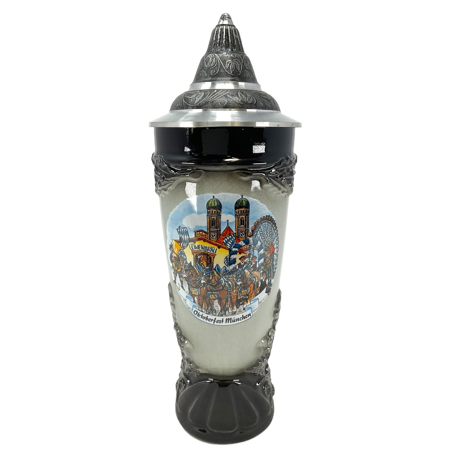 Oktoberfest German Black Beer Horn Stein ONE Horn Made in Germany New