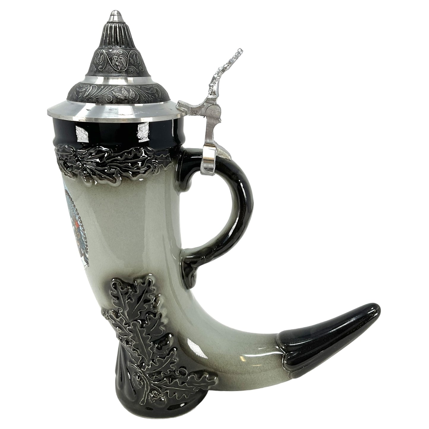 Oktoberfest German Black Beer Horn Stein ONE Horn Made in Germany New