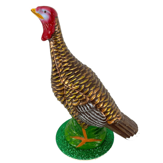 Pinnacle Peak Trading Ino Schaller Paper Mache Female Thanksgiving Turkey Decoration Handcrafted Germany