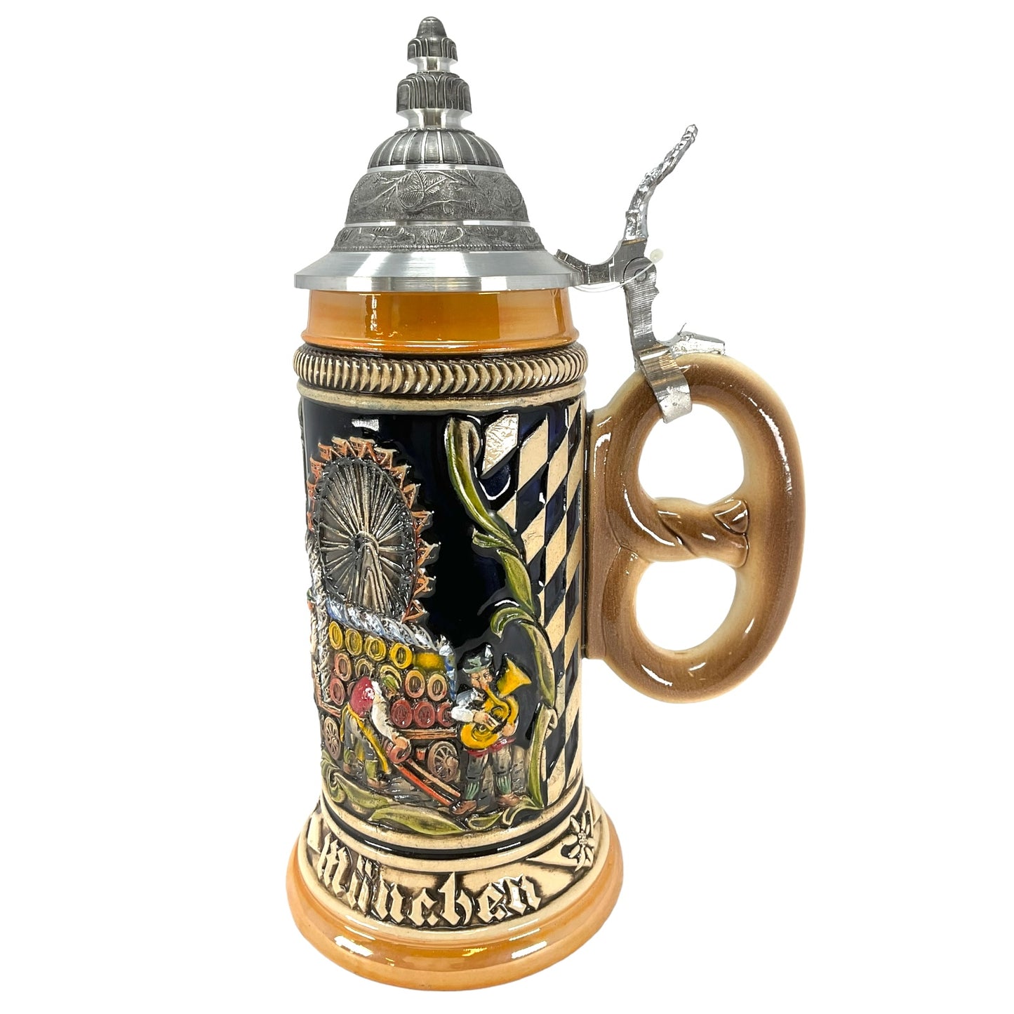 Pinnacle Peak Trading Oktoberfest Munich Pretzel Handle LE German Beer Stein .5L Octoberfest by Zoller and Born