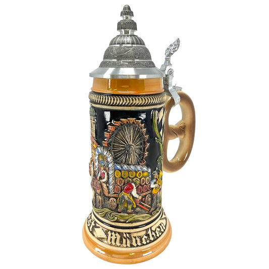 Pinnacle Peak Trading Oktoberfest Munich Pretzel Handle LE German Beer Stein .5L Octoberfest by Zoller and Born