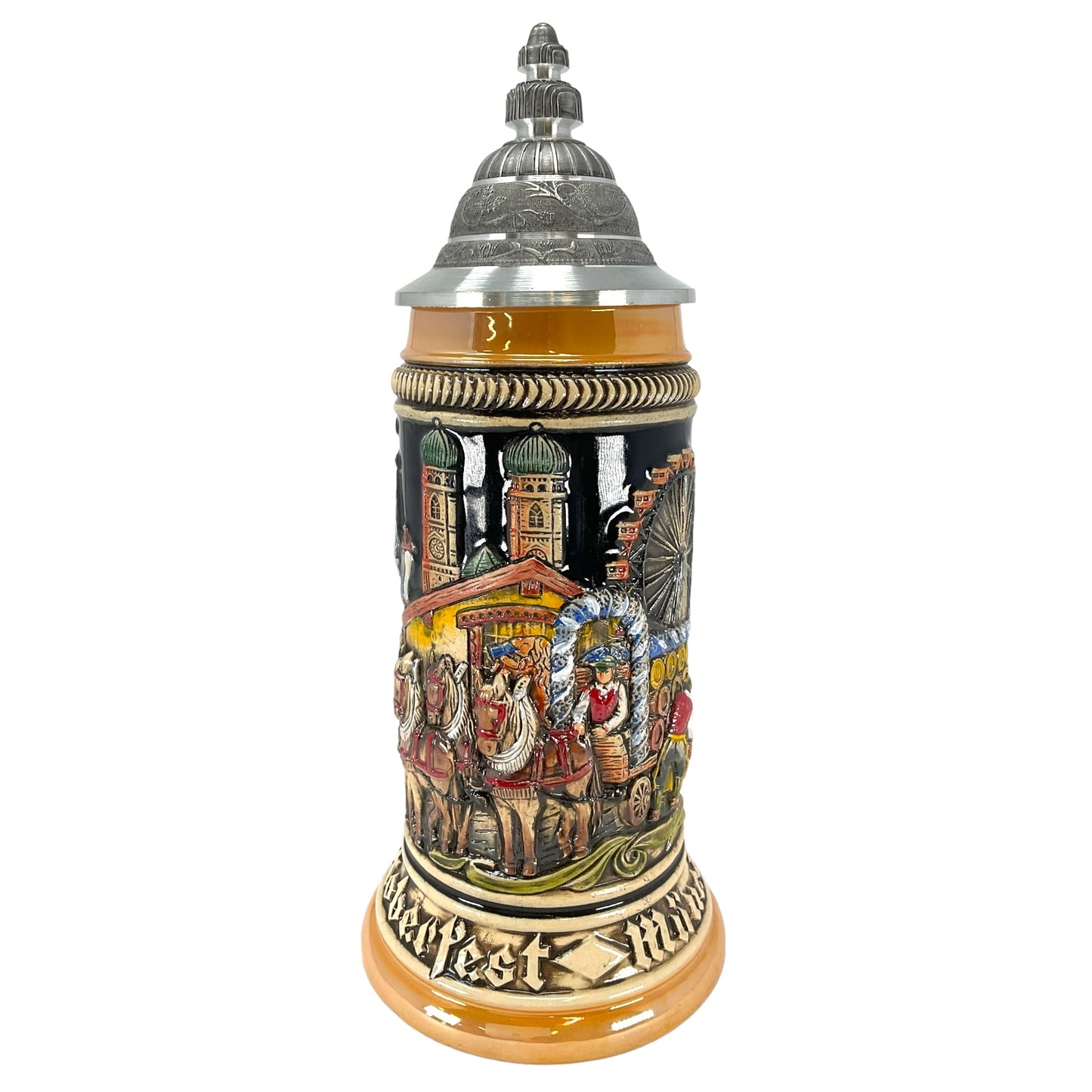 Pinnacle Peak Trading Oktoberfest Munich Pretzel Handle LE German Beer Stein .5L Octoberfest by Zoller and Born