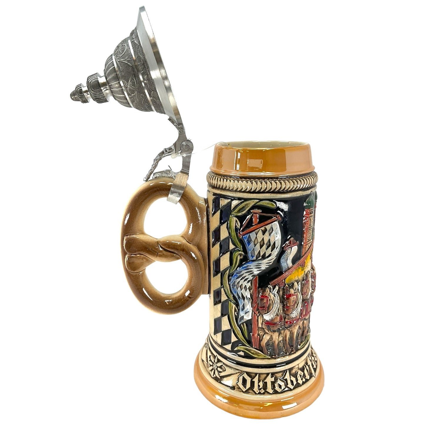 Pinnacle Peak Trading Oktoberfest Munich Pretzel Handle LE German Beer Stein .5L Octoberfest by Zoller and Born