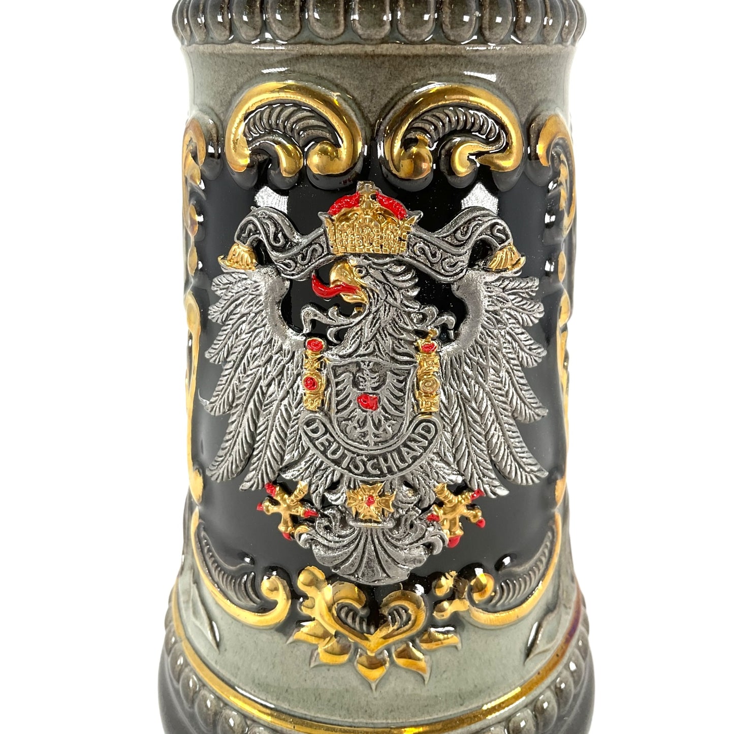 Pinnacle Peak Trading German Black Beer Stein with Pewter Eagle Decal .25L by Zoller and Born