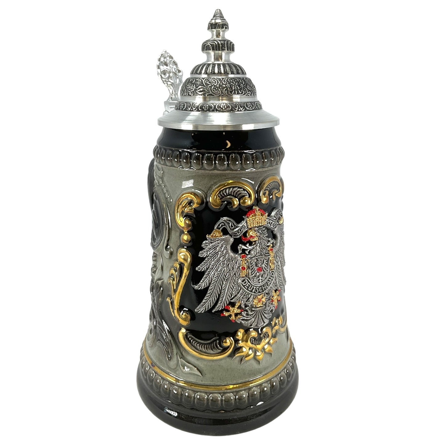 Pinnacle Peak Trading German Black Beer Stein with Pewter Eagle Decal .25L by Zoller and Born