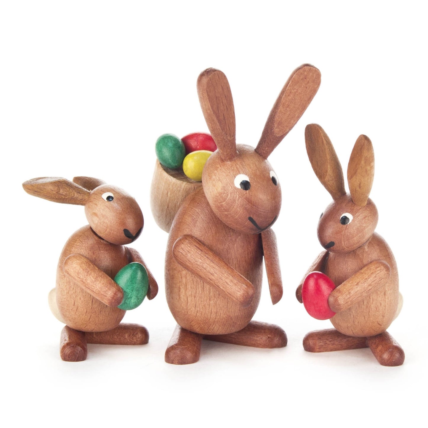 Erzgebirge Miniature Wood Easter Bunny Rabbit Family Handcrafted in Germany