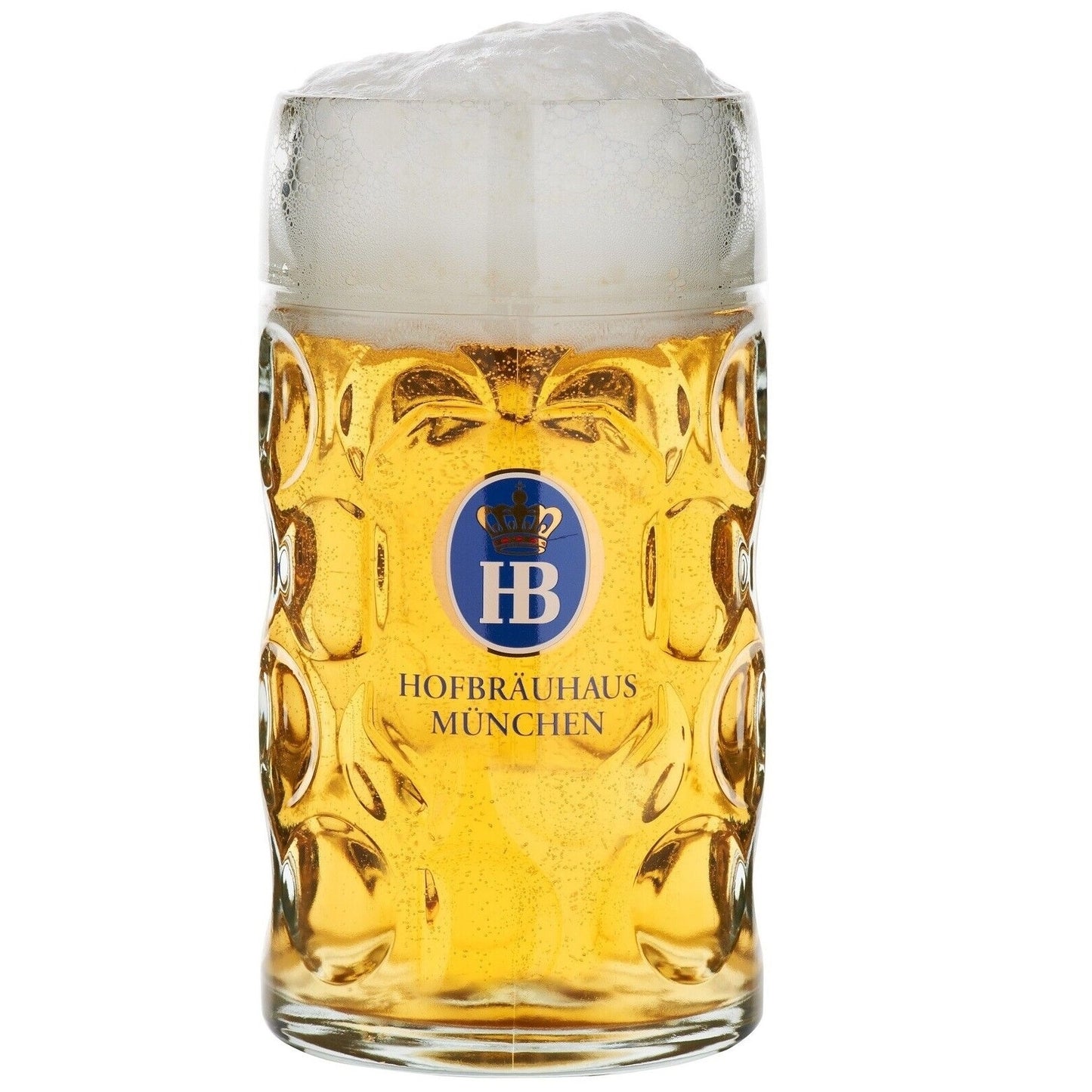 Hofbrauhaus Munich Munchen German Glass Dimple Beer Mug 1 L Germany Oktoberfest