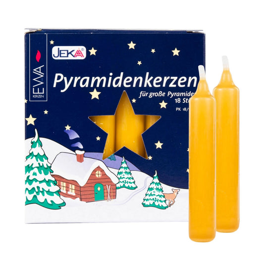 18 Honey .7 Inch German Pyramid Christmas Candles Made in Germany