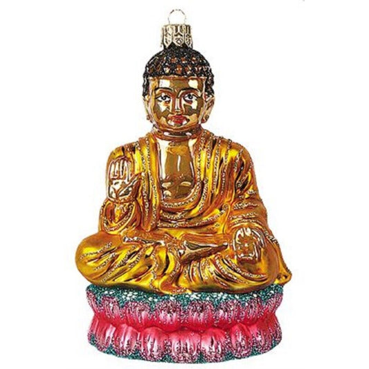 Seated Buddha Polish Glass Christmas Tree Ornament Religious Buddhism Decoration