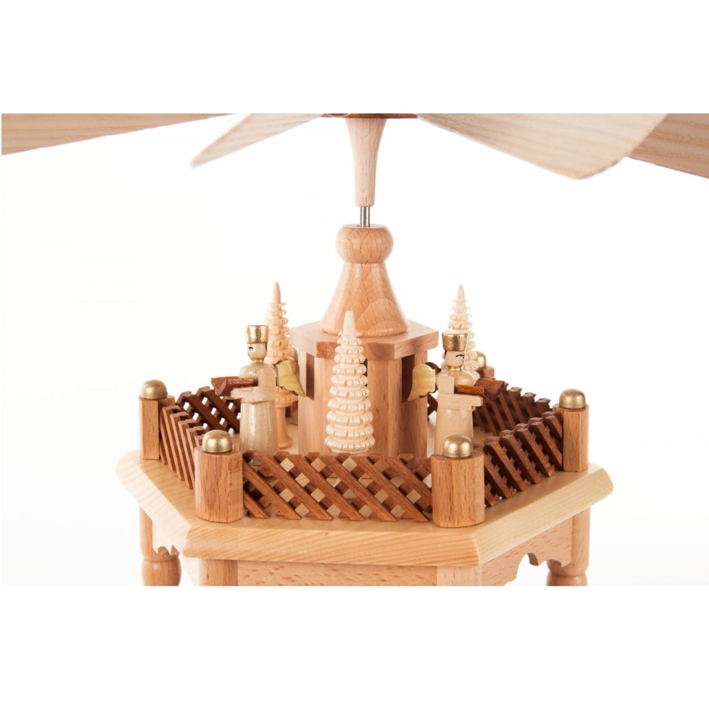 Pinnacle Peak Trading Nativity Natural 1 Tier German Wood Pyramid 12.6 Inch