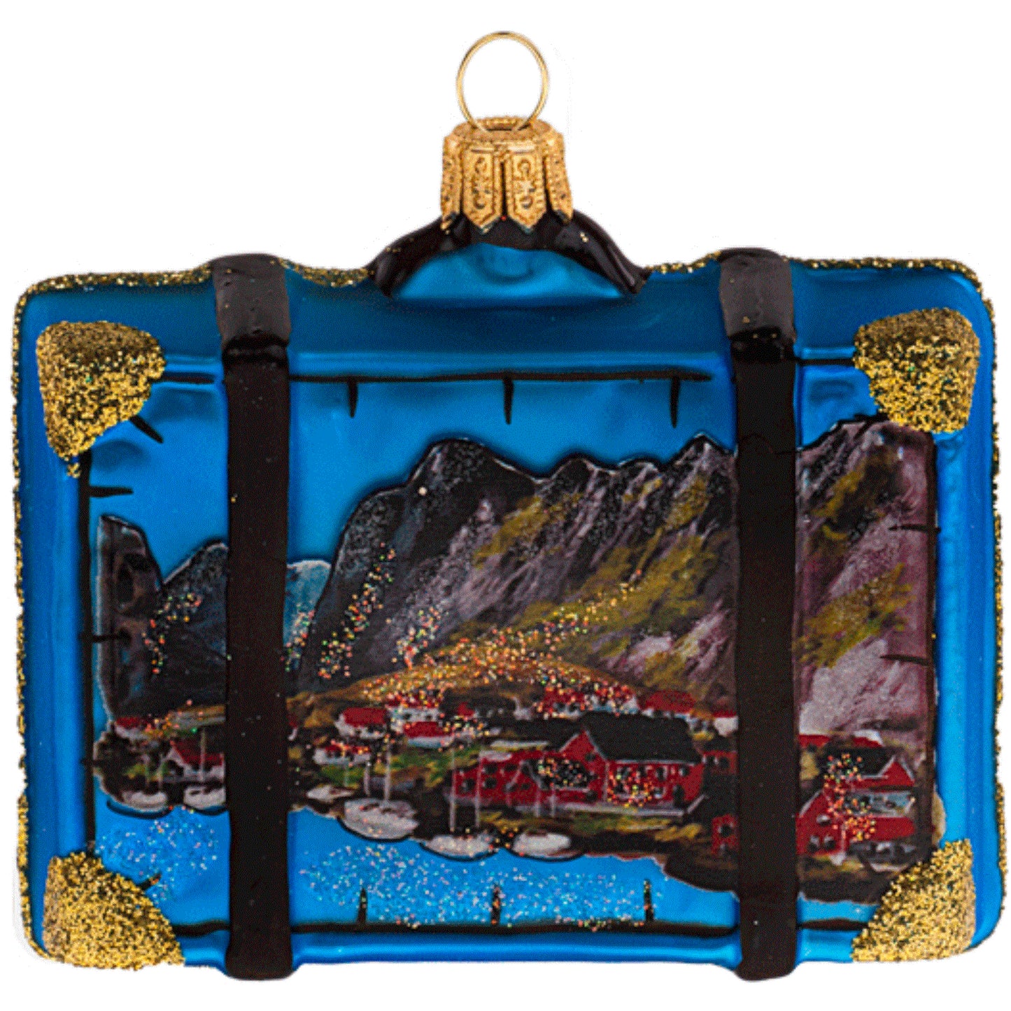 Norway Travel Suitcase Polish Glass Christmas Ornament ONE Tree Decoration New
