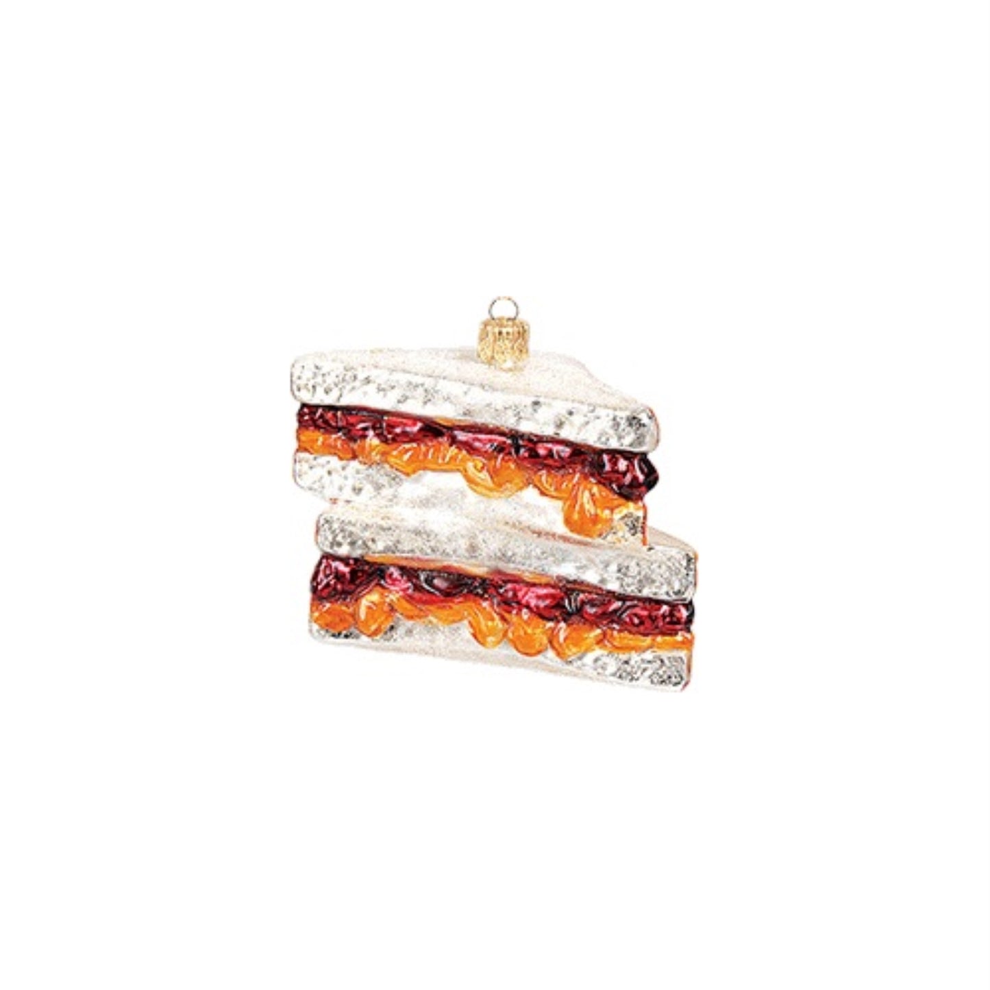 Peanut Butter and Jelly Sandwich Polish Glass Christmas Ornament Decoration