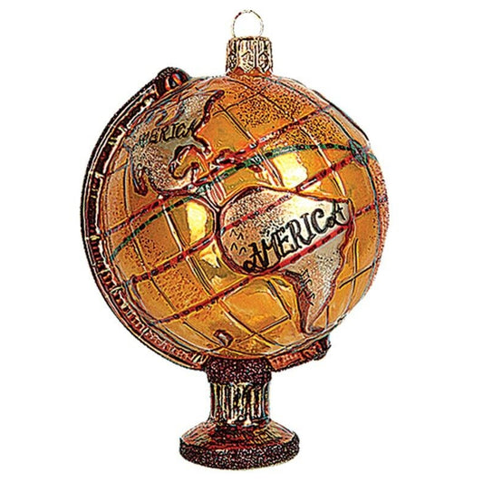Antique World Globe Polish Blown Glass Christmas Ornament Tree Decoration