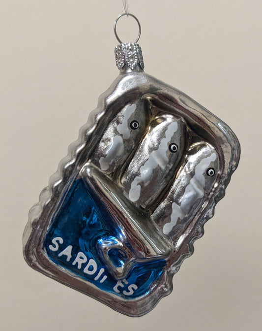 Pinnacle Peak Trading Canned Sardines Polish Glass Ornament