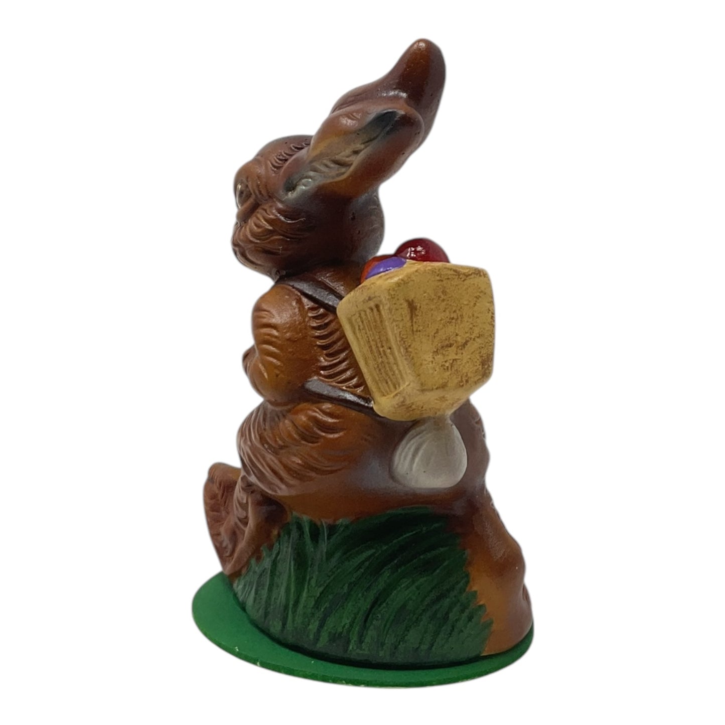 Pinnacle Peak Trading Ino Schaller Brown Easter Bunny Walking with Basket of Eggs German Paper Mache 4.9 inch