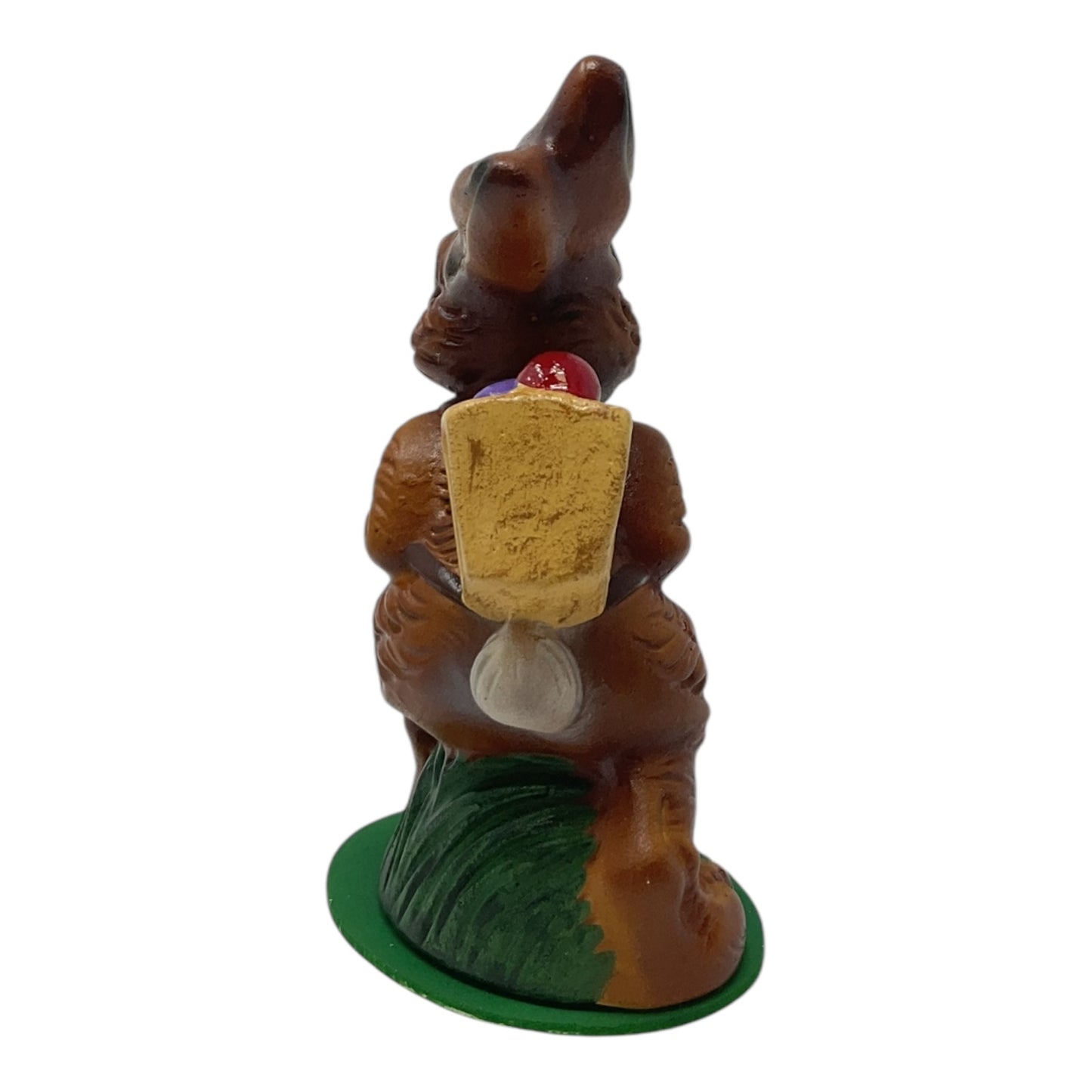 Pinnacle Peak Trading Ino Schaller Brown Easter Bunny Walking with Basket of Eggs German Paper Mache 4.9 inch