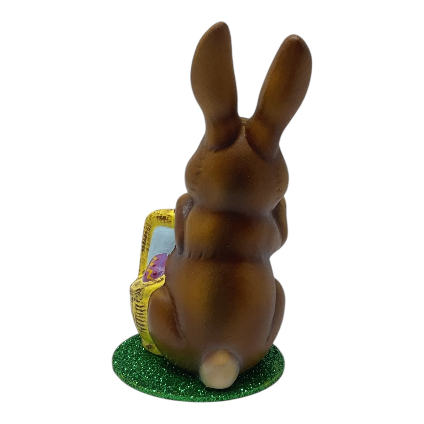 Pinnacle Peak Trading Ino Schaller Easter Bunny Rabbit with Yellow Basket of Eggs German Paper Mache 5.25 inch