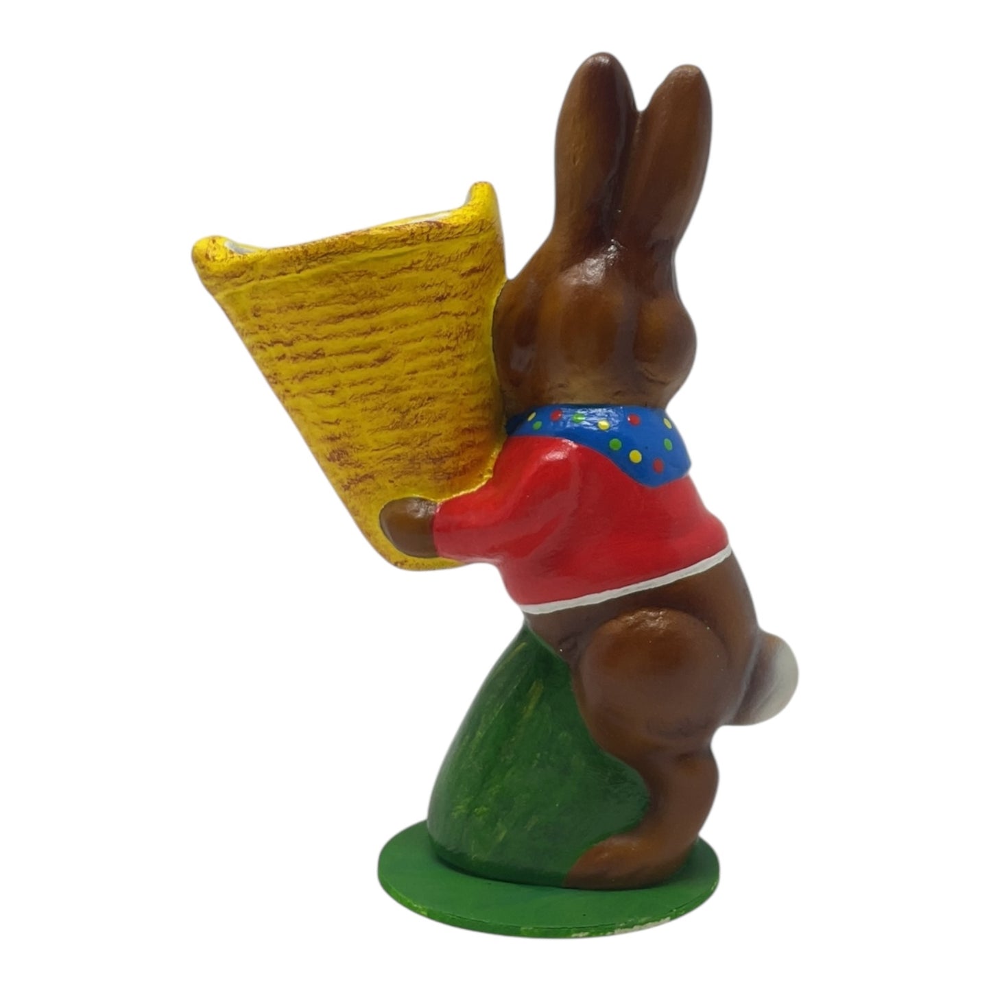 Pinnacle Peak Trading Ino Schaller Easter Bunny Rabbit with Yellow Basket German Paper Mache 5.75 inch