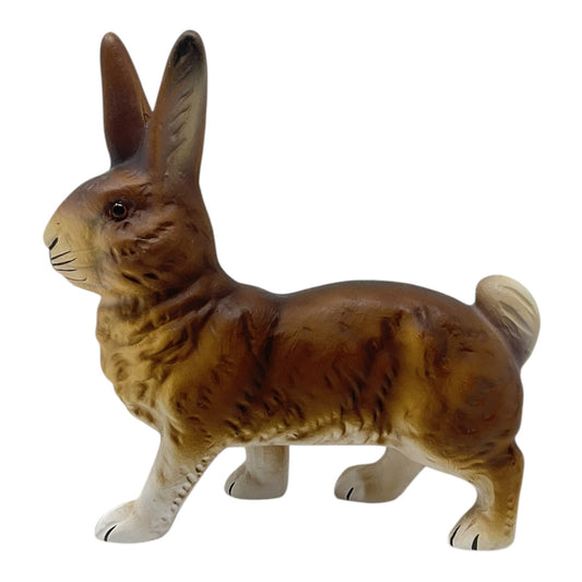 Pinnacle Peak Trading Ino Schaller Brown Walking Easter Bunny Rabbit German Paper Mache 5.25 inch