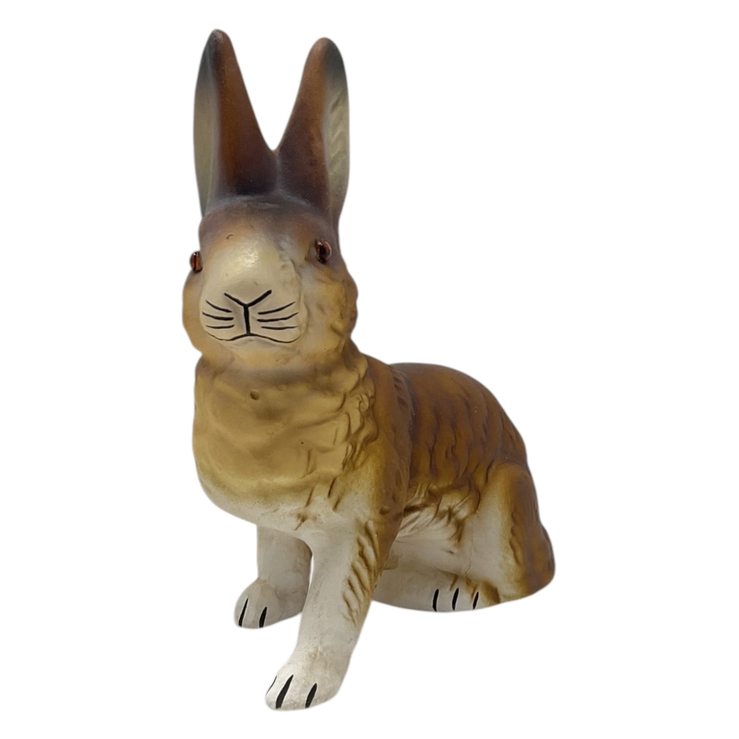 Pinnacle Peak Trading Ino Schaller Brown Sitting Easter Bunny Rabbit German Paper Mache 5 inch