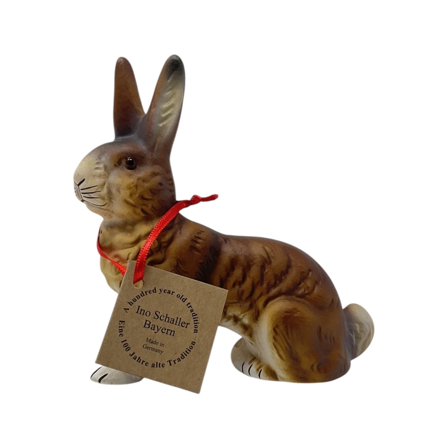 Pinnacle Peak Trading Ino Schaller Brown Sitting Easter Bunny Rabbit German Paper Mache 5 inch